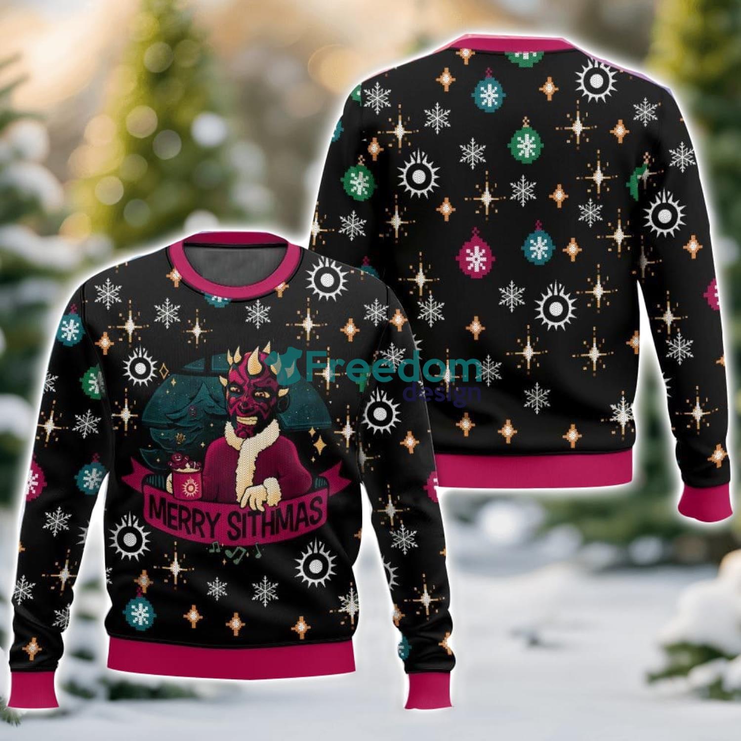 Star Wars, Mauly Sithmas Christmas Gift Black Ugly Christmas Sweater For Men And Women image Star Wars, Mauly Sithmas Christmas Gift Black Ugly Christmas Sweater For Men And Women Product Photo 1