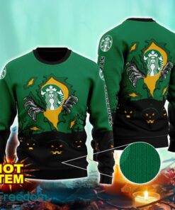 Starbucks Coffee Scary Night Halloween Hand Pull Out Halloween 3D Sweater For Men and Women