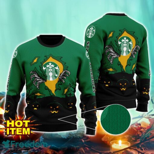 Starbucks Coffee Scary Night Halloween Hand Pull Out Halloween 3D Sweater For Men and Women Product Photo 1