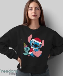 Stitch Christmas Shirt, Disney Stitch Xmas Tree and Santa Hat Shirt - Sweatshirt