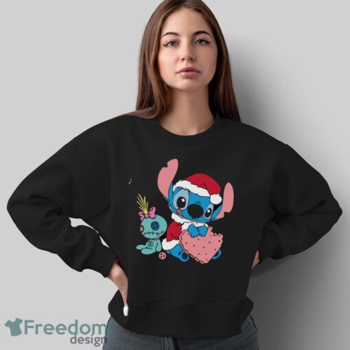 Stitch Christmas Shirt, Disney Stitch Xmas Tree and Santa Hat Shirt - Sweatshirt