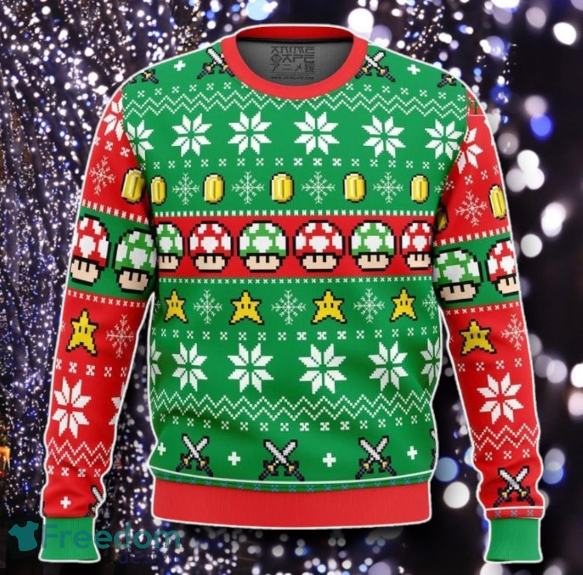 Super Mario Ugly Christmas Sweater Unique Gift image Super Mario Ugly Christmas Sweater Unique Gift Product Photo 1