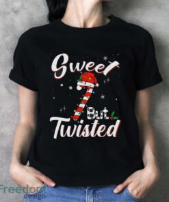 Sweet But Twisted Funny Christmas Candy Cane Xmas Holiday Shirt - Ladies T-Shirt