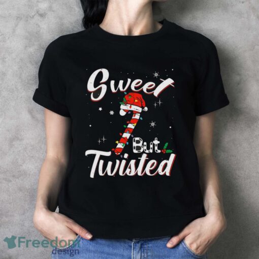 Sweet But Twisted Funny Christmas Candy Cane Xmas Holiday Shirt - Ladies T-Shirt