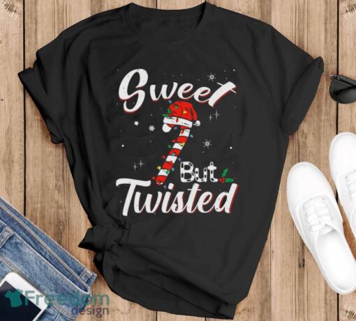 Sweet But Twisted Funny Christmas Candy Cane Xmas Holiday Shirt - Black T-Shirt