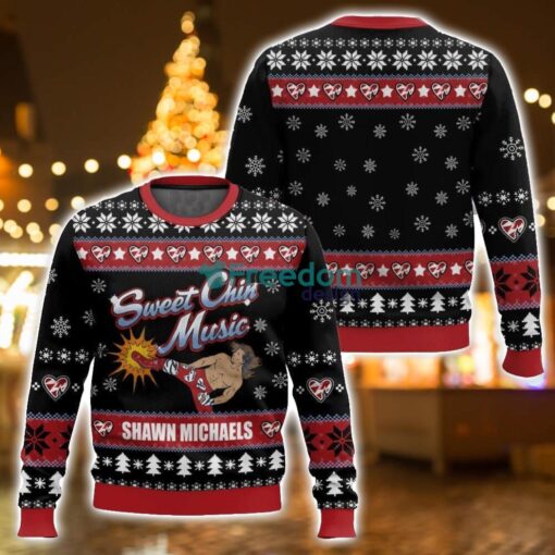 Sweet Chin Music Shawn Michaels 3D Ugly Christmas Sweater Unisex Sweater Christmas Gift Product Photo 1