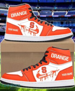 Syracuse Orange Air Jordan 1 Shoes Sport Hightop Sneakers For Men And Women Custom Name