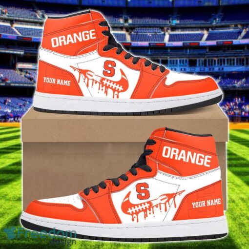 Syracuse Orange Air Jordan 1 Shoes Sport Hightop Sneakers For Men And Women Custom Name Product Photo 1