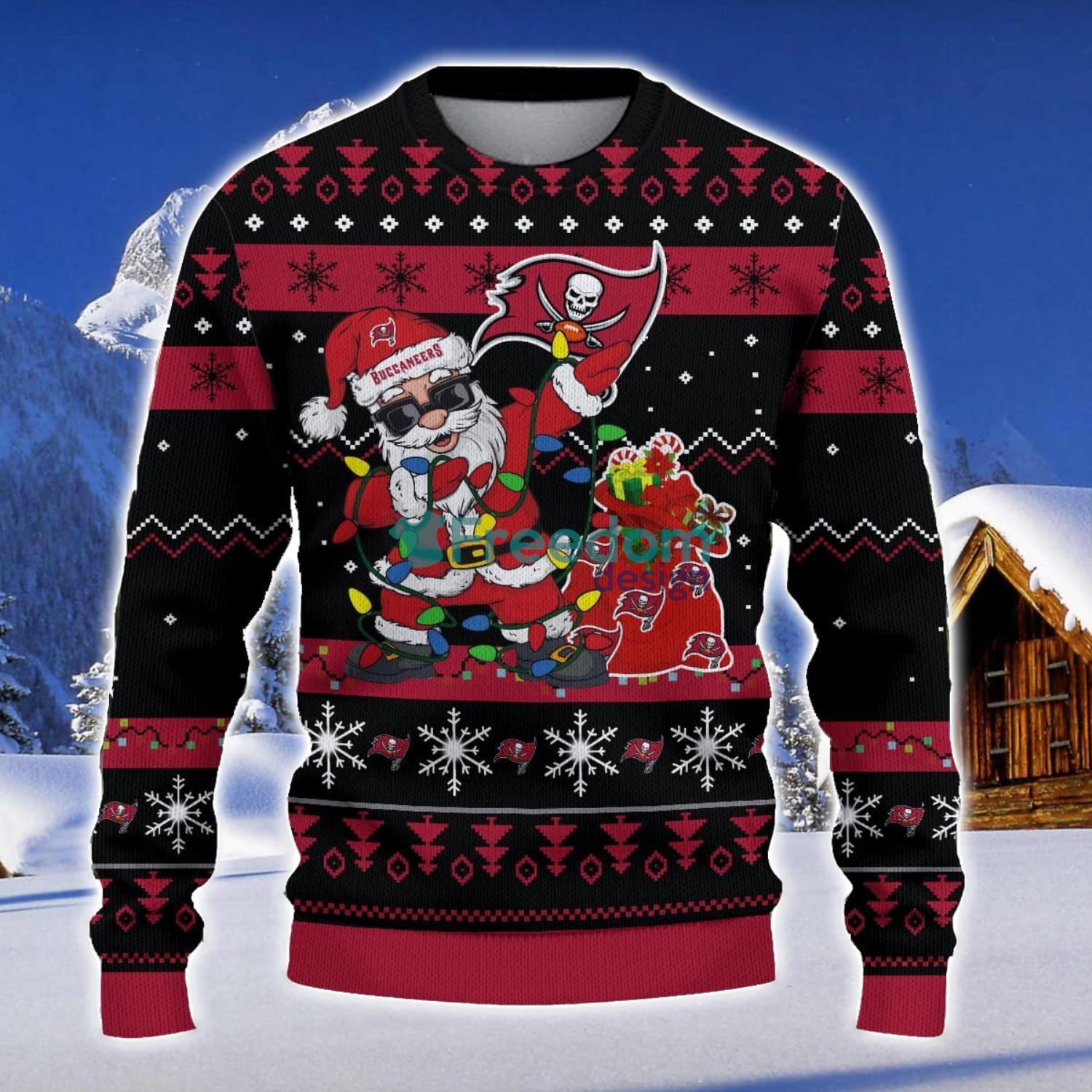 Tampa Bay Buccaneers Santa Claus Ugly Christmas Sweater Christmas Gift 3D Sweater image Tampa Bay Buccaneers Santa Claus Ugly Christmas Sweater Christmas Gift 3D Sweater Product Photo 1