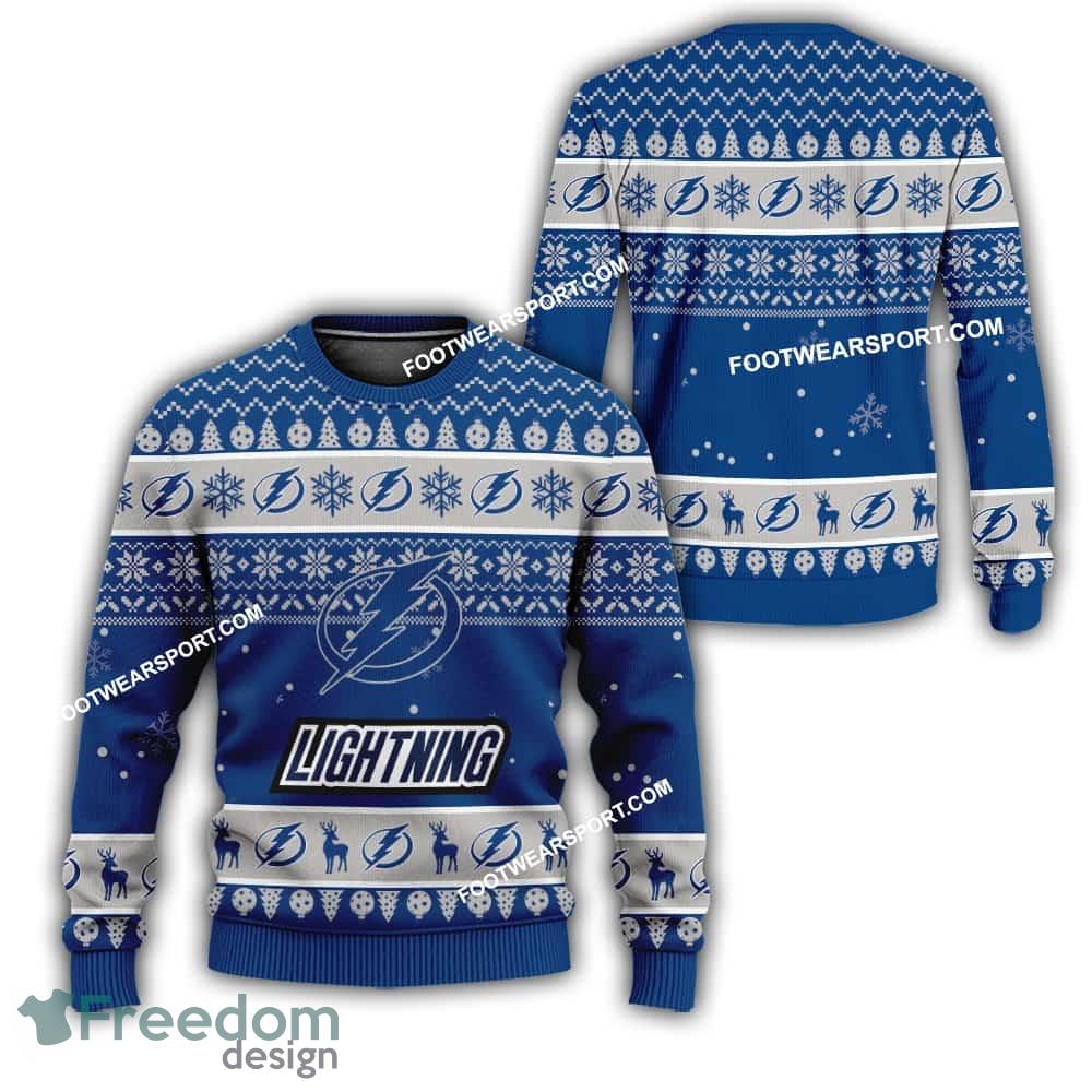 Tampa Bay Lightning Xmas Pattern Ugly Christmas Sweater For Fans image Tampa Bay Lightning Xmas Pattern Ugly Christmas Sweater For Fans - Tampa Bay Lightning Xmas Pattern Ugly Christmas Sweater For Fans