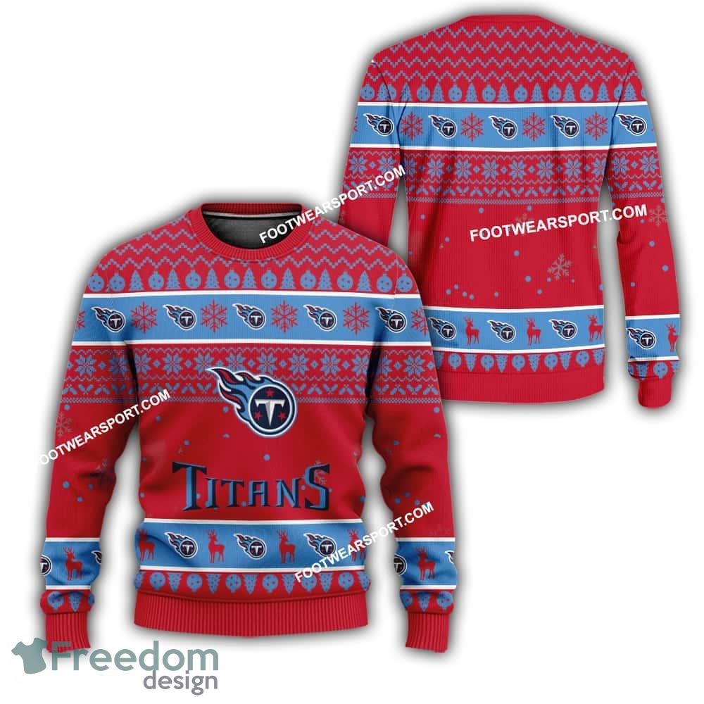 Tennessee Titans Logo Pattern Ugly Christmas Sweater AOP For Fans image Tennessee Titans Logo Pattern Ugly Christmas Sweater AOP For Fans - Tennessee Titans Logo Pattern Ugly Christmas Sweater AOP For Fans