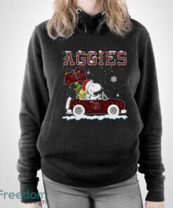 Texas A&M Aggies Snoopy And Woodstock Driving Car Shirt Sweatshirt Hoodie - Unisex Pullover Hoodie