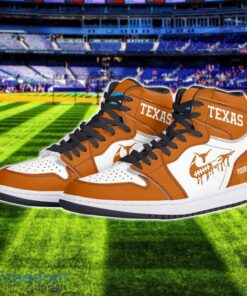 Texas Longhorns Air Jordan 1 Shoes Sport Hightop Sneakers For Men And Women Custom Name Product Photo 2