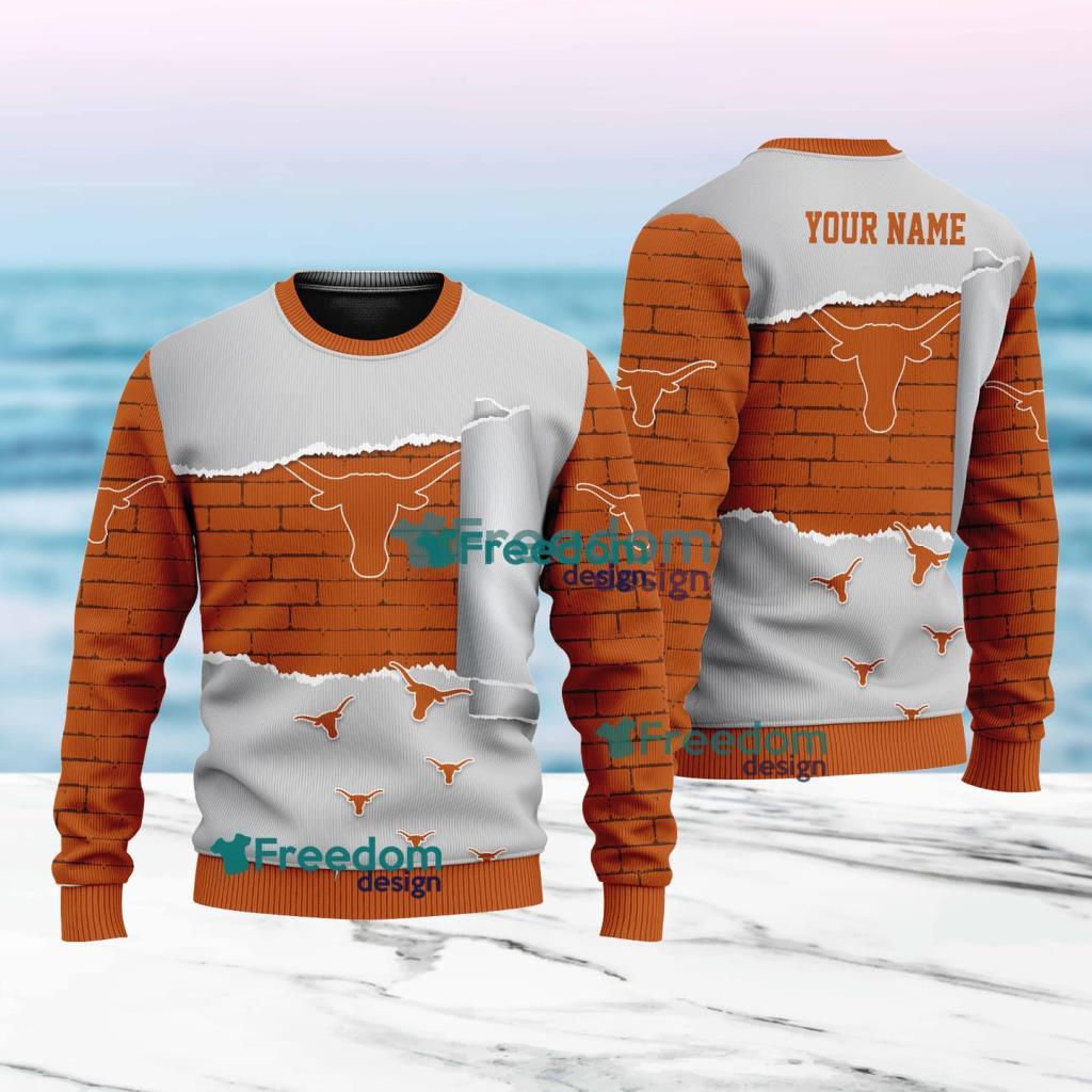 Texas Longhorns NCAA Logo New Idea Christmas Ugly Sweater 3D For Men And Women image Texas Longhorns NCAA Logo New Idea Christmas Ugly Sweater 3D For Men And Women Product Photo 1