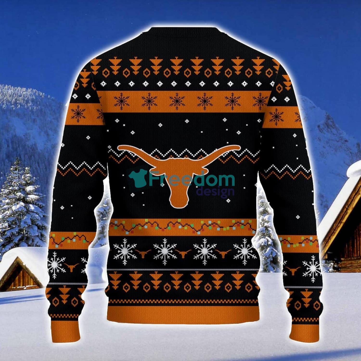 Texas Longhorns Santa Claus Ugly Christmas Sweater Christmas Gift 3D Sweater image Texas Longhorns Santa Claus Ugly Christmas Sweater Christmas Gift 3D Sweater Product Photo 2
