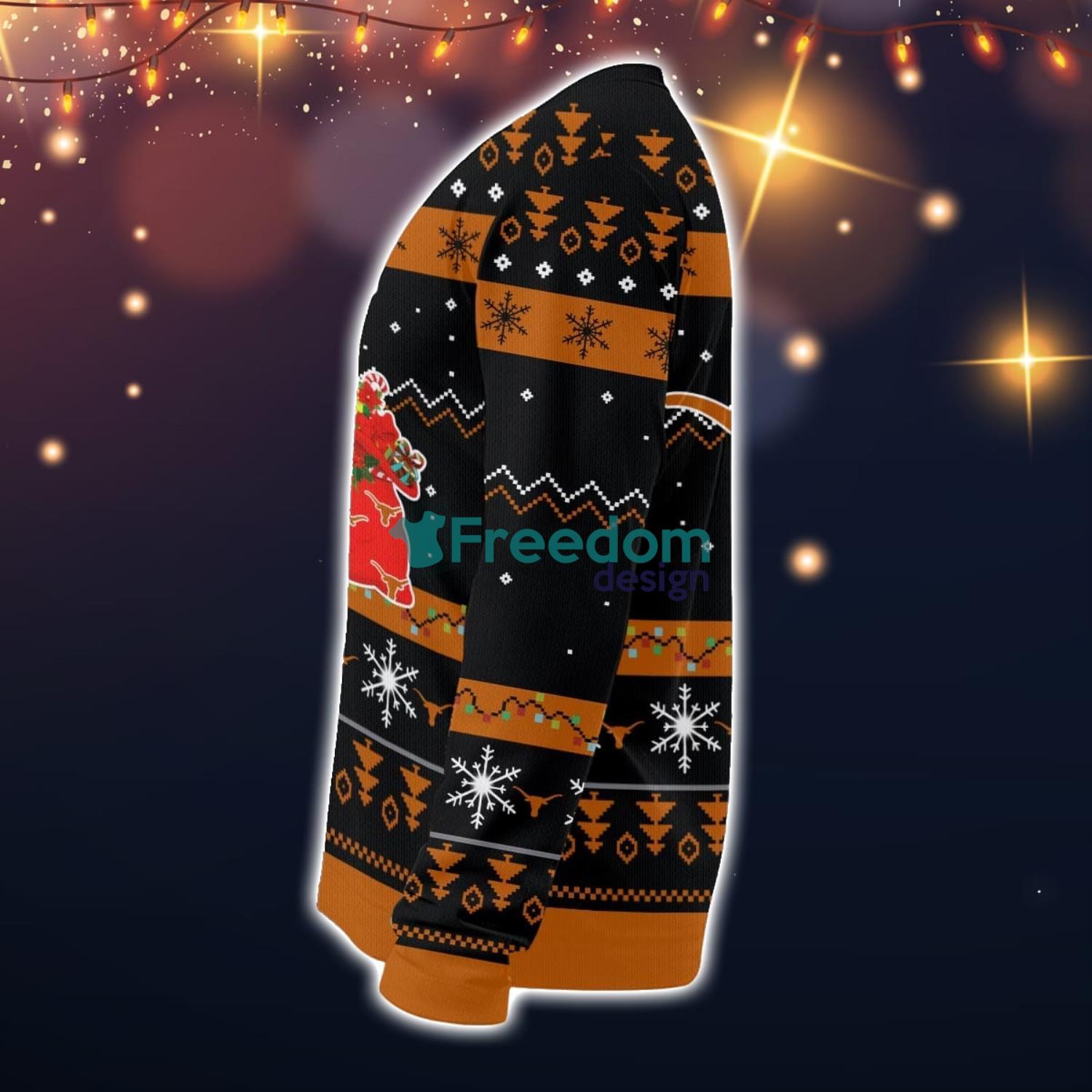 Texas Longhorns Santa Claus Ugly Christmas Sweater Christmas Gift 3D Sweater Texas Longhorns Santa Claus Ugly Christmas Sweater Christmas Gift 3D Sweater Product Photo 3
