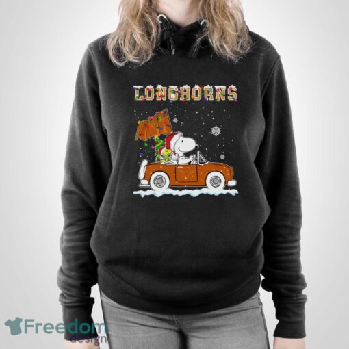 Texas Longhorns Snoopy And Woodstock Driving Car Shirt Sweatshirt Hoodie - Unisex Pullover Hoodie