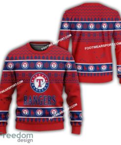 Texas Rangers Logo Pattern Ugly Christmas Sweater Gift Holidays