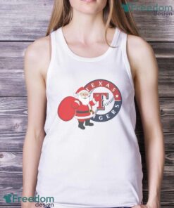 Texas Rangers Santa Claus Logo T Shirt Product Photo 2