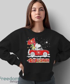 The Peanuts Snoopy And Woodstock Drive Car San Francisco 49ers Christmas T-Shirt Product Photo 5