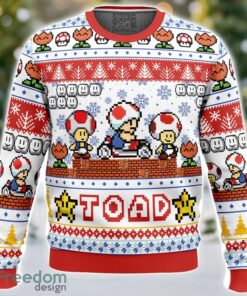 Toad Mario Bros Ugly Christmas Sweater Holiday Christmas Gift