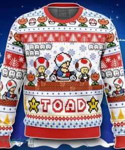 Toad Mario Bros Ugly Christmas Sweater Special Gift