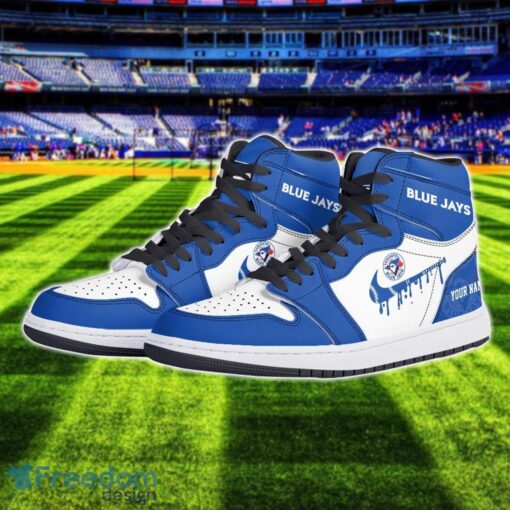 Toronto Blue Jays Air Jordan 1 Shoes Sport Hightop Sneakers For Men And Women Custom Name Product Photo 2