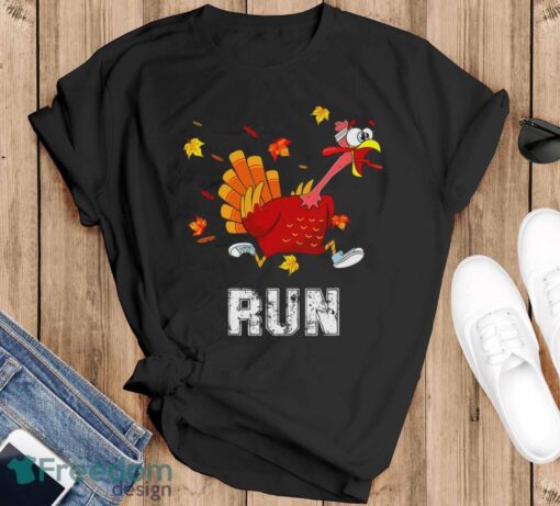 Turkey Run Costume Thanksgiving Running Turkey Trot Shirt - Black T-Shirt