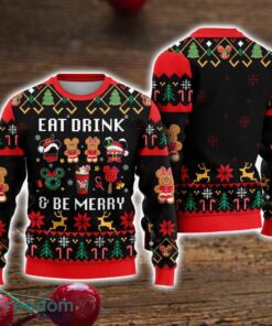 Ugly Sweater Eat Drink and Be Merry Cute Xmas Ugly Christmas Sweater Holiday Gift