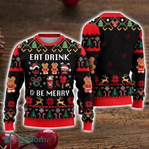 Ugly Sweater Eat Drink and Be Merry Cute Xmas Ugly Christmas Sweater Holiday Gift Product Photo 1