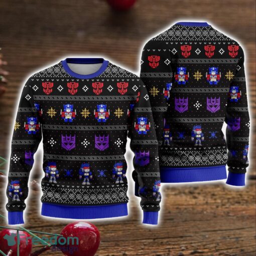 Ugly Sweater Xmas in Disguise Transformers Ugly Christmas Ugly Sweater Optimus Bumblebee Ugly Christmas Sweater Holiday Gift Product Photo 1