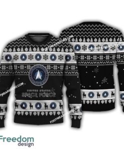 US Space Force Logo Merry Christmas Ugly Sweater For Fans
