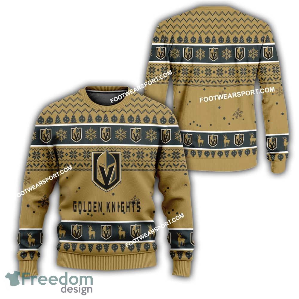 Vegas Golden Knights Xmas Pattern Knitted Christmas Sweater Gift For Men And Women image Vegas Golden Knights Xmas Pattern Knitted Christmas Sweater Gift For Men And Women - Vegas Golden Knights Xmas Pattern Knitted Christmas Sweater Gift For Men And Women