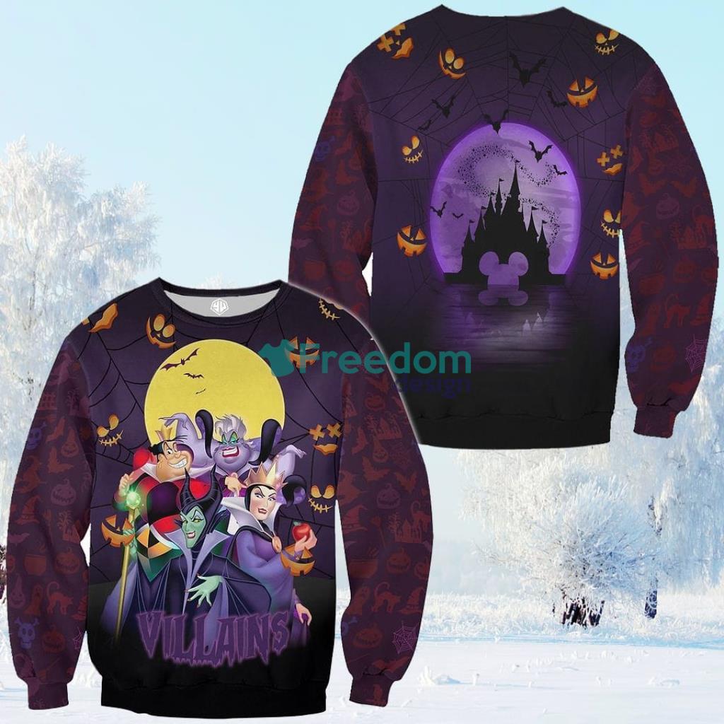 Villains Disney Halloween Purple Black 3d Sweater image Villains Disney Halloween Purple Black 3d Sweater Product Photo 1