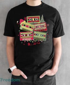 Vintage Christmas Cassette Tapes Shirt, Christmas Music Shirt - Black Unisex T-Shirt