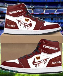 Washington Commanders Air Jordan 1 Shoes Sport Hightop Sneakers For Men And Women Custom Name