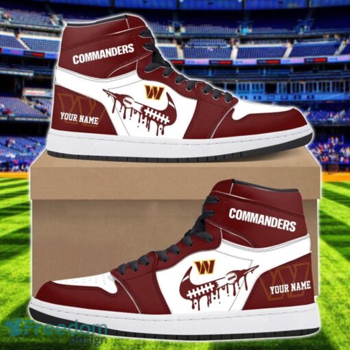 Washington Commanders Air Jordan 1 Shoes Sport Hightop Sneakers For Men And Women Custom Name Product Photo 1