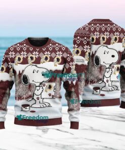 Washington Commanders Nfl Snoopy Pine Tree Christmas Ugly Sweater Custom Name