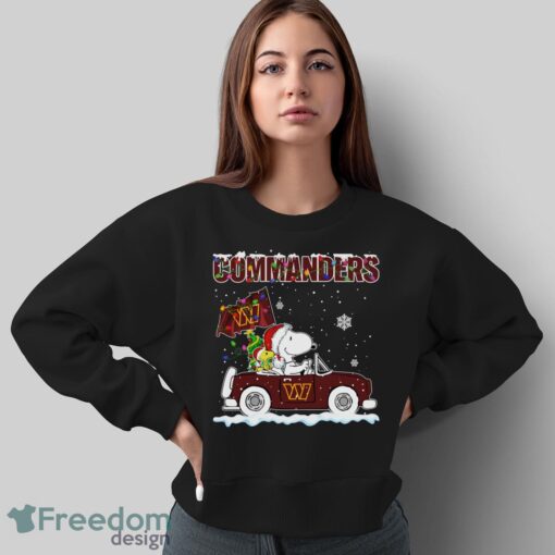 Washington Commanders Snoopy And Woodstock Driving Car Shirt Sweatshirt Hoodie - Sweatshirt