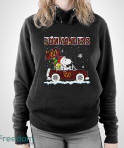 Washington Commanders Snoopy And Woodstock Driving Car Shirt Sweatshirt Hoodie - Unisex Pullover Hoodie