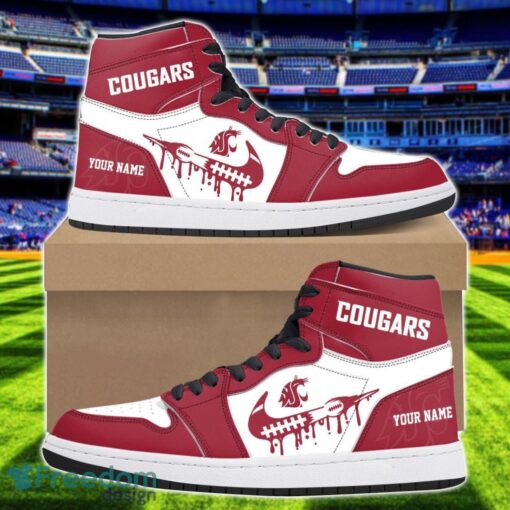 Washington State Cougars Air Jordan 1 Shoes Sport Hightop Sneakers For Men And Women Custom Name Product Photo 1