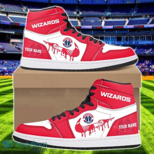 Washington Wizards Air Jordan 1 Shoes Sport Hightop Sneakers For Men And Women Custom Name Product Photo 1