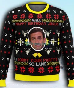 Well Happy Birthday Jesus The Office Ugly Christmas Sweaters 3D Super Hot