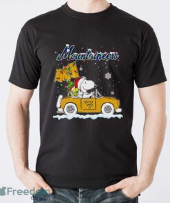 West Virginia Mountaineers Snoopy And Woodstock Driving Car Shirt Sweatshirt Hoodie - Men T-Shirt