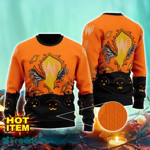 Whataburger Scary Night Halloween Hand Pull Out Halloween 3D Sweater For Men and Women Product Photo 1