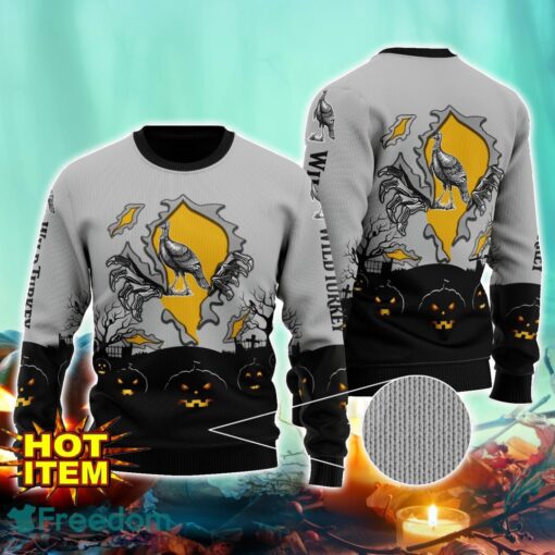 Wild Turkey Scary Night Halloween Hand Pull Out Halloween 3D Sweater For Men and Women Product Photo 1