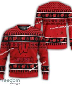 Wisconsin Badgers Logo Pattern Knitted Christmas Sweater For Fans