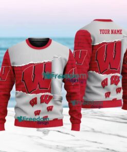 Wisconsin Badgers NCAA Logo New Idea Christmas Ugly Sweater 3D For Men And Women