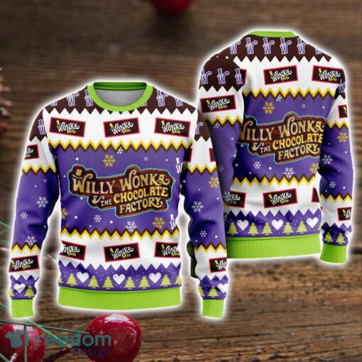 Wonka Bar Christmas Ugly Sweater Chocolate Factory Ugly Christmas Sweater Holiday Gift Product Photo 1