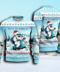 Yeti To Party Funny Bigfoot With Snow Ugly Christmas Sweater For Men And Women